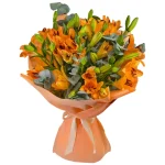 Букет из 9 оранжевых лилий